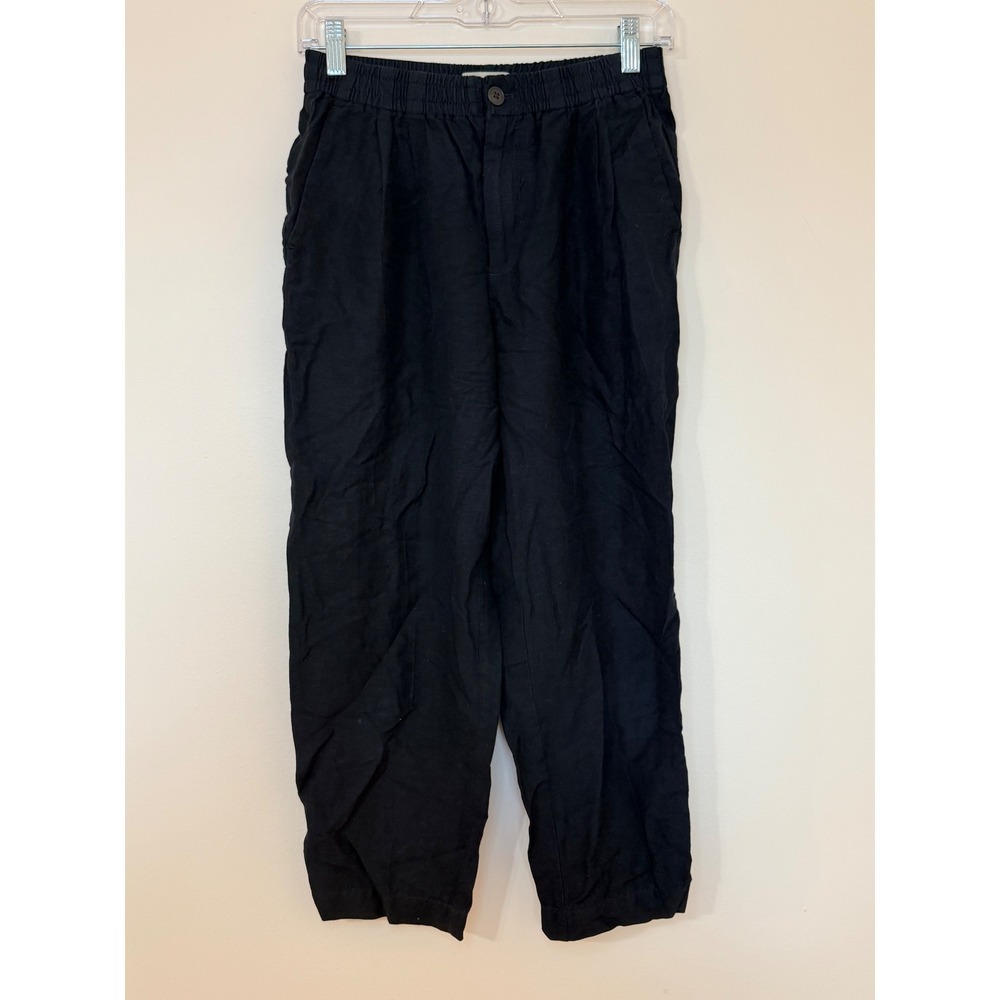 Madewell Womens XS Black Linen Blend Elastic Waist Pull On Pants CKP460767699